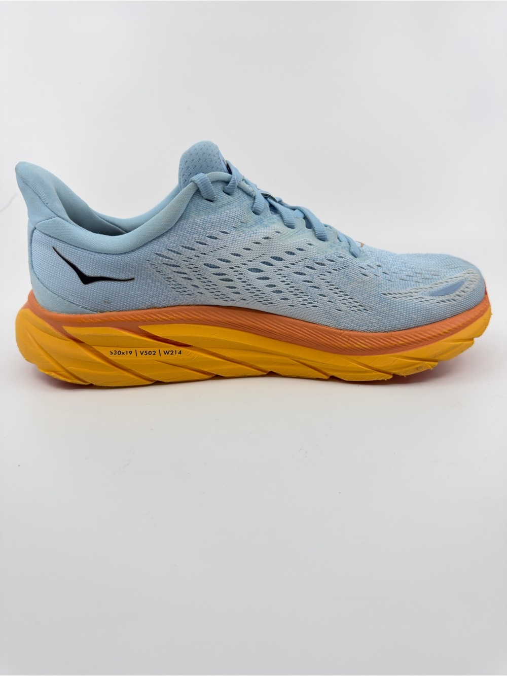 Hoka One One Women Size 8 Blue Orange Clifton 8 Running Shoes Sneakers - Picture 3 of 9